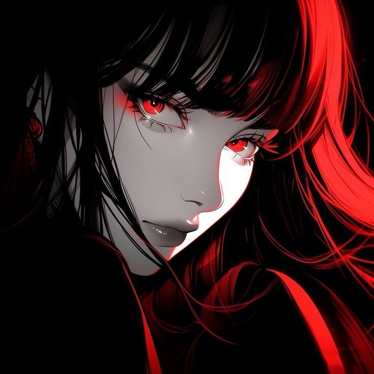 Aesthetic Red Anime Girl PFP