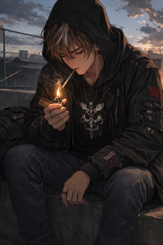 Dark Anime Smoking PFP