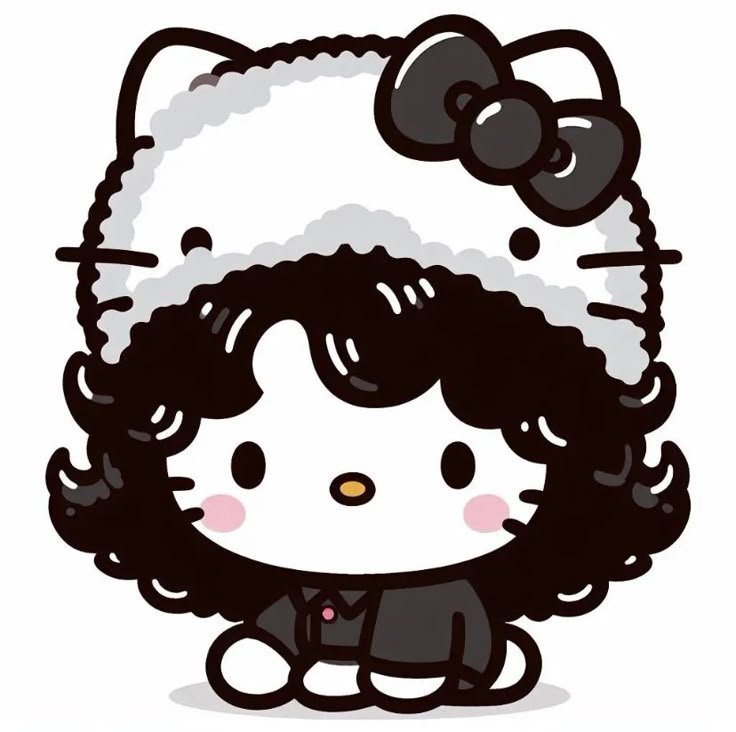 Hello Kitty PFP Black And White