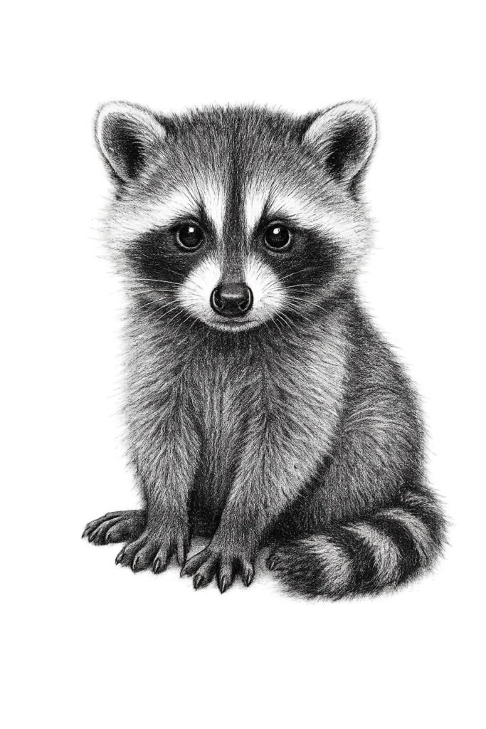 Raccoon Drawing Realistic